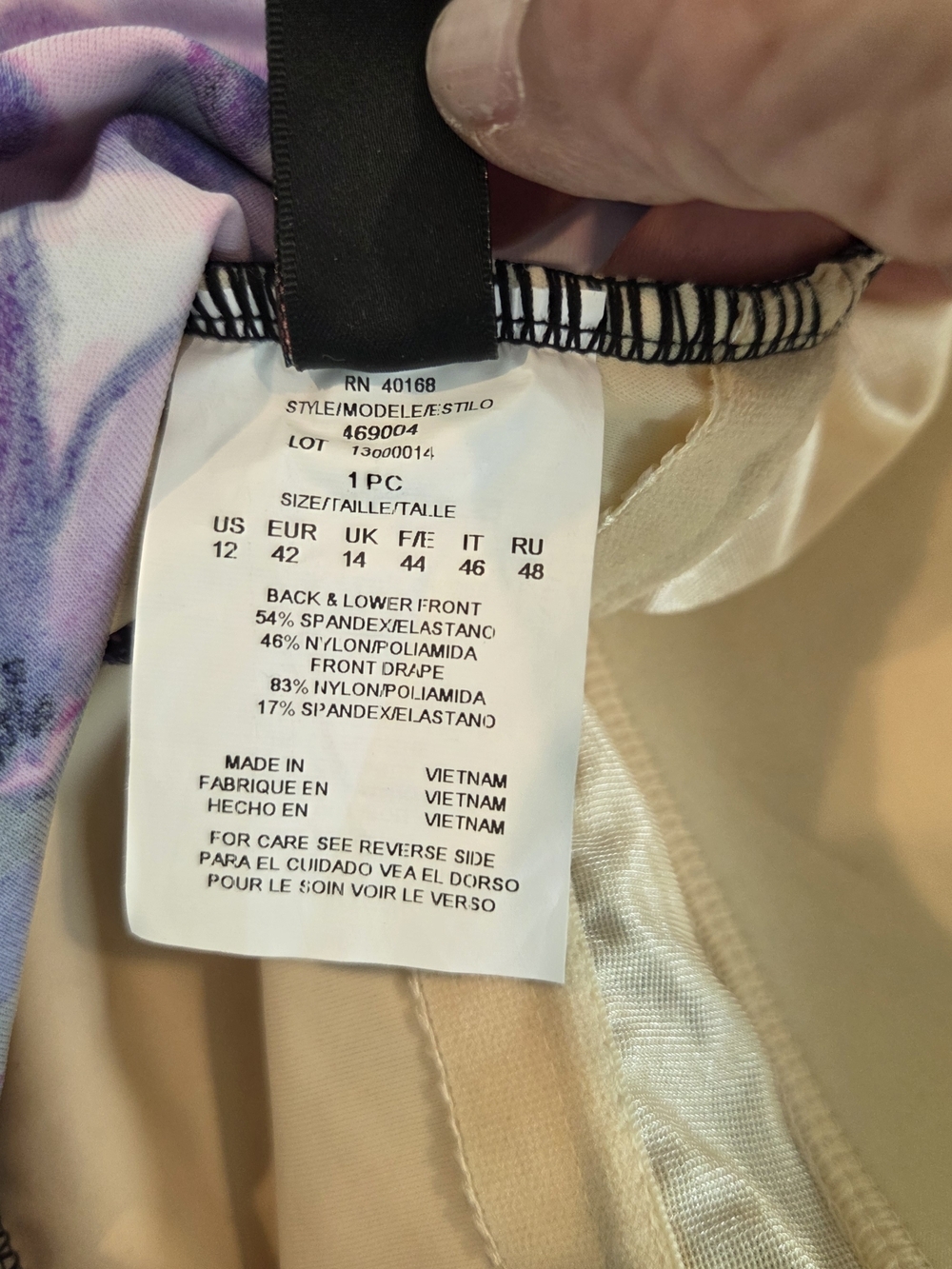 Kirkland Signature Miraclesuit Purple Floral Swimsuit 12 NWT - Picture 8 of 8
